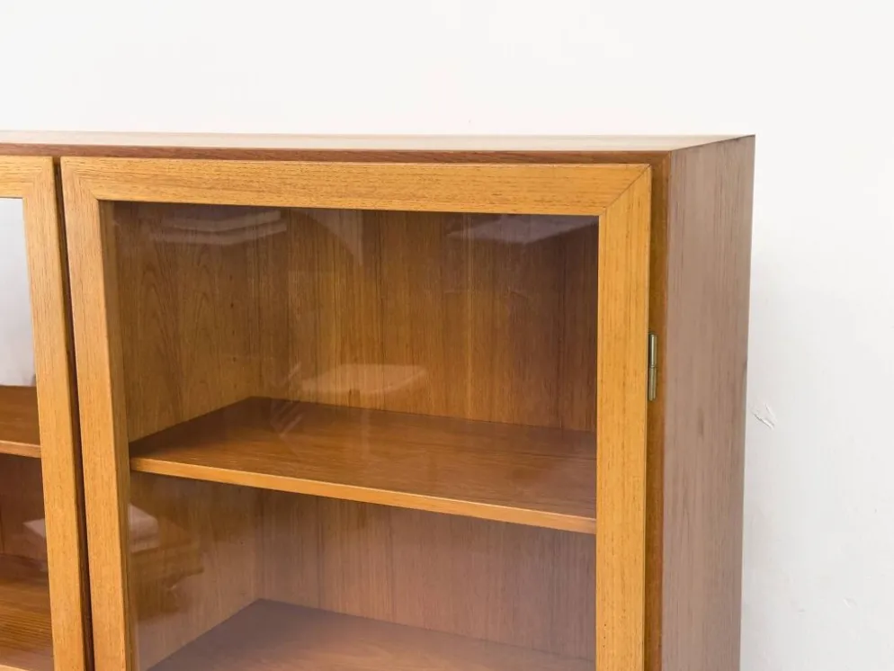 Teak Cabinet with Glass Doors from Omann Jun, 1960s
