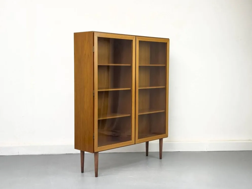 Teak Cabinet with Glass Doors from Omann Jun, 1960s