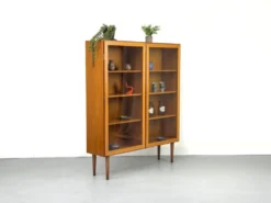 Teak Cabinet with Glass Doors from Omann Jun, 1960s