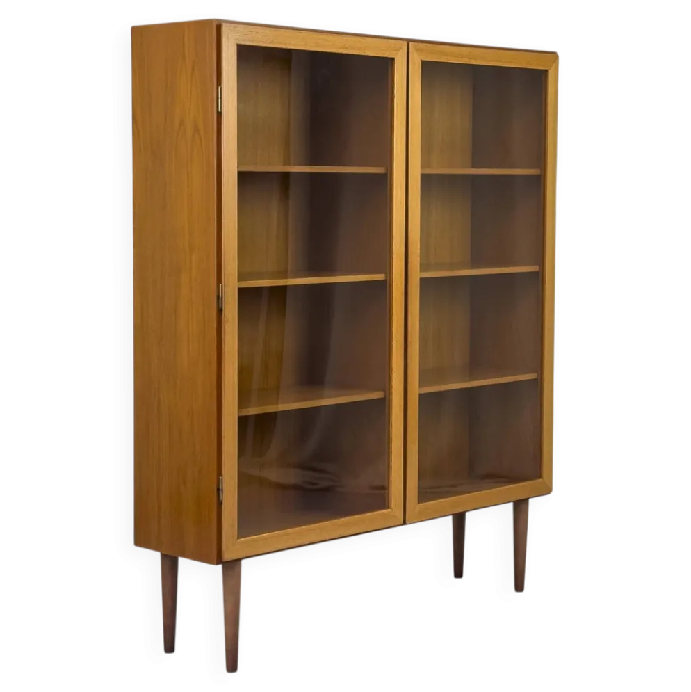 Teak Cabinet with Glass Doors from Omann Jun, 1960s
