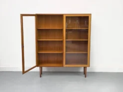 Teak Cabinet with Glass Doors from Omann Jun, 1960s
