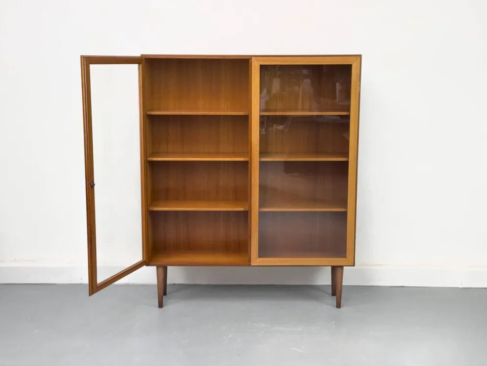 Teak Cabinet with Glass Doors from Omann Jun, 1960s