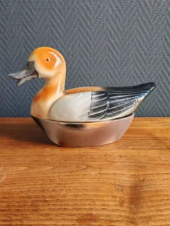 Terrine Canard Vintage en Céramique – Plat à Foie Gras Artisanal