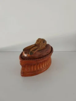 Terrine en porcelaine trompe-l'oeil pâté lièvre lapin