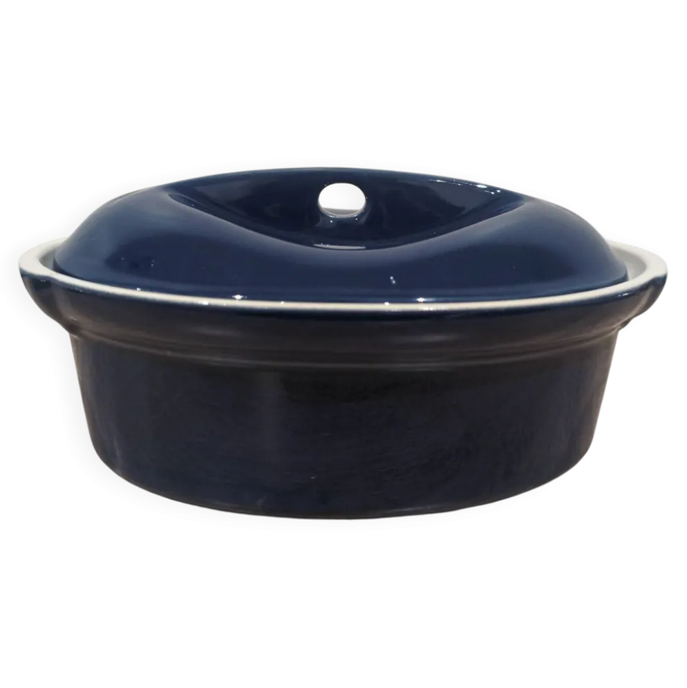 Terrine Ovale Neuf Ceramique Emile Henry Bleu Nuit 27cm