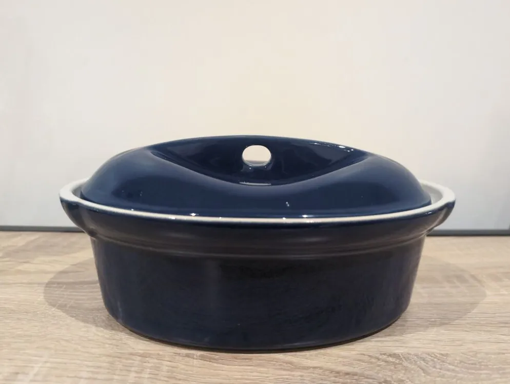 Terrine Ovale Neuf Ceramique Emile Henry Bleu Nuit 27cm
