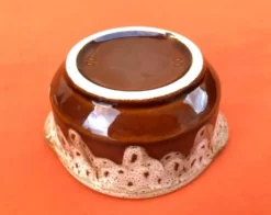 Terrine ronde céramique effet "fat lava" années 1960