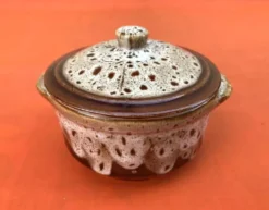 Terrine ronde céramique effet 