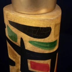 Thermos en parchemin Aldo Tura Mod. 796D avec décoration abstraite, 1940