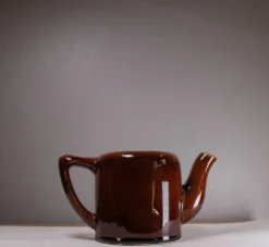 Théière bistro en céramique marron