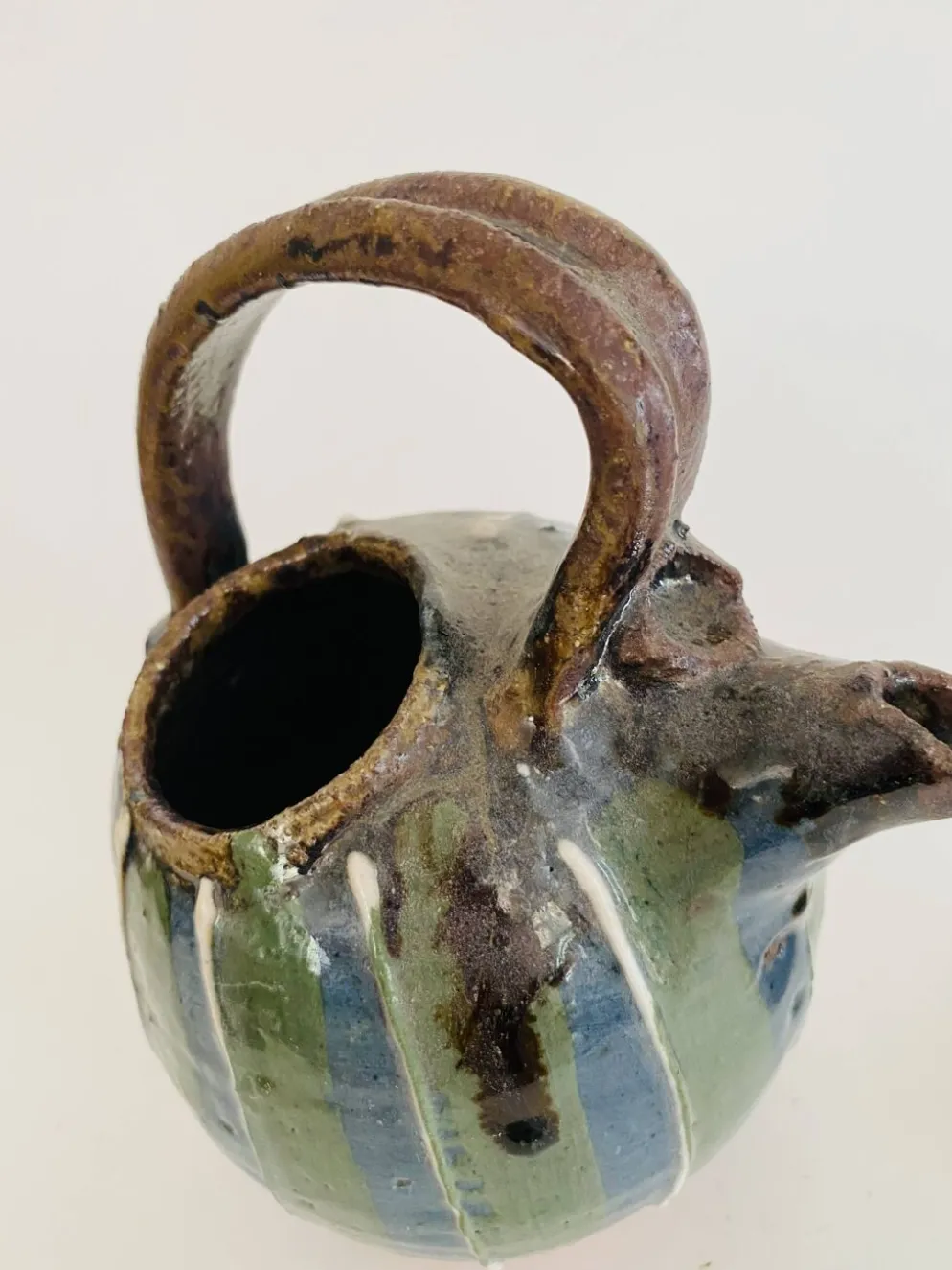 Théière en céramique artisanale, années 1980