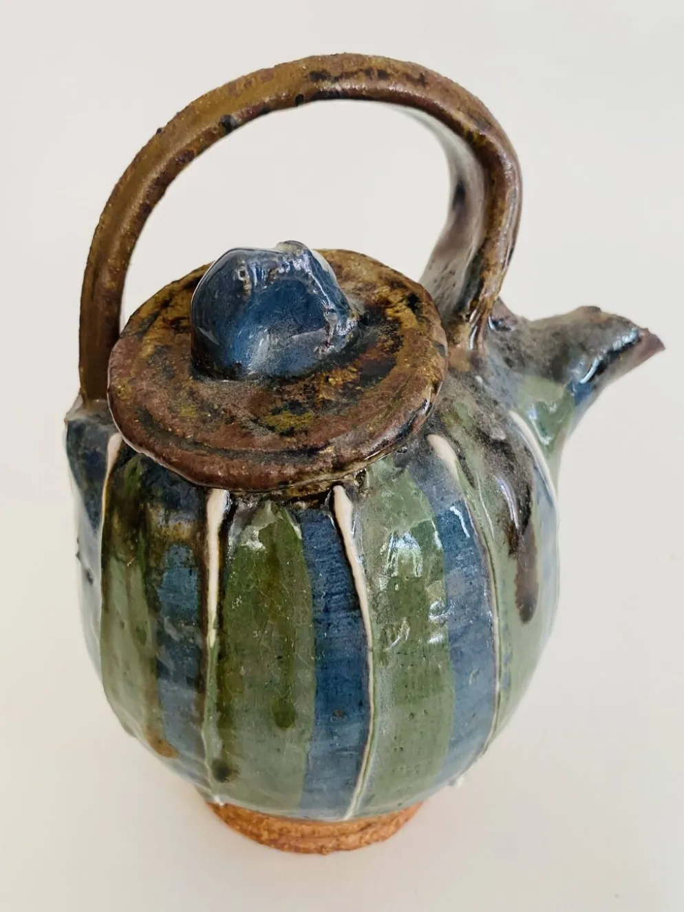 Théière en céramique artisanale, années 1980