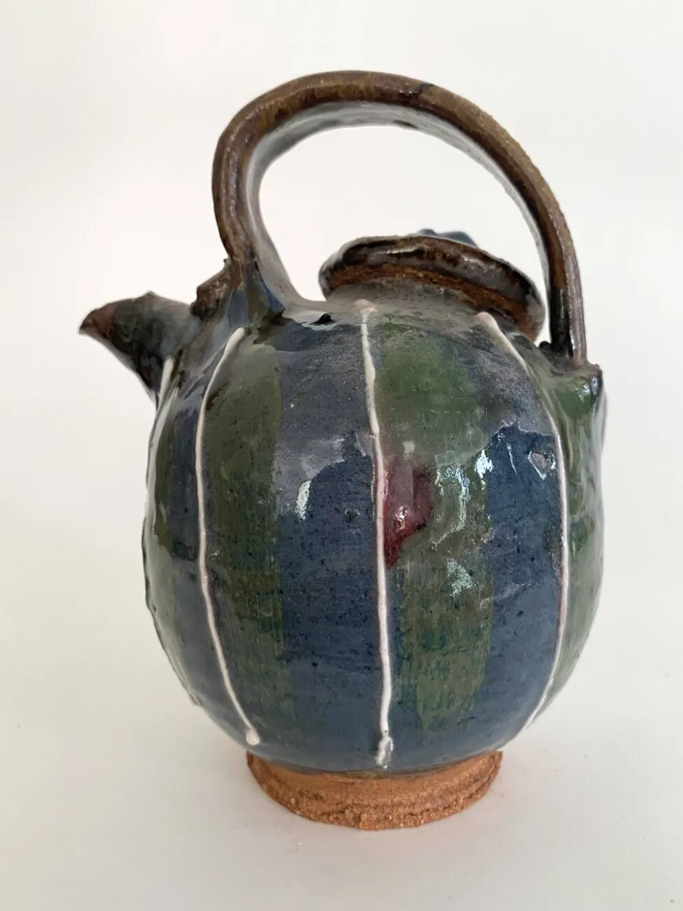 Théière en céramique artisanale, années 1980