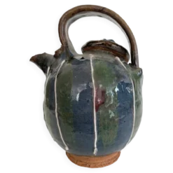 Théière en céramique artisanale, années 1980