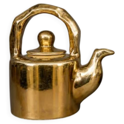 Théière en céramique dorée, modèle