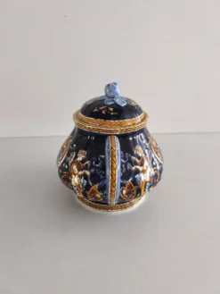 Théière en faïence de Gien - Renaissance Bleu (Peint main)