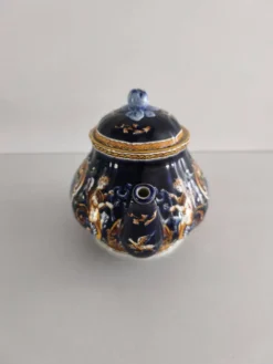 Théière en faïence de Gien - Renaissance Bleu (Peint main)