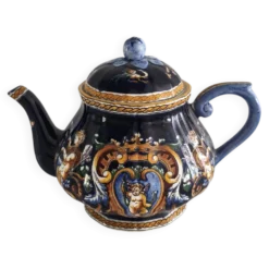Théière en faïence de Gien - Renaissance Bleu (Peint main)
