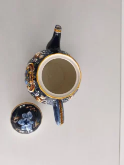 Théière en faïence de Gien - Renaissance Bleu (Peint main)