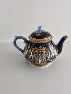 Théière en faïence de Gien - Renaissance Bleu (Peint main)