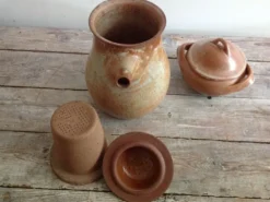 Théière en grés et son sucrier