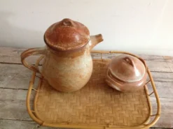 Théière en grés et son sucrier