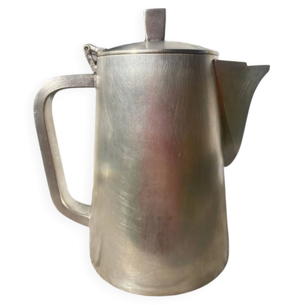 Théière en métal argenté art déco
