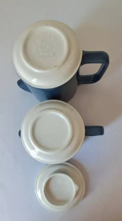 Théière et pot à lait, égoïste Sarreguemines, années 80