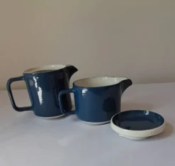 Théière et pot à lait, égoïste Sarreguemines, années 80