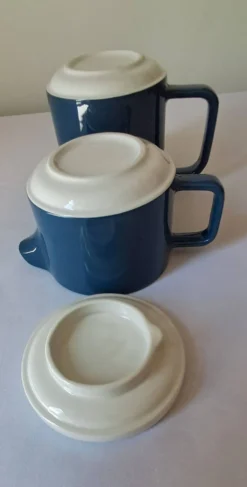 Théière et pot à lait, égoïste Sarreguemines, années 80