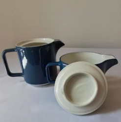 Théière et pot à lait, égoïste Sarreguemines, années 80