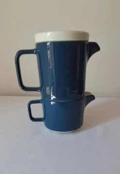 Théière et pot à lait, égoïste Sarreguemines, années 80
