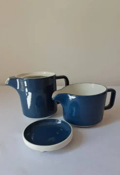 Théière et pot à lait, égoïste Sarreguemines, années 80