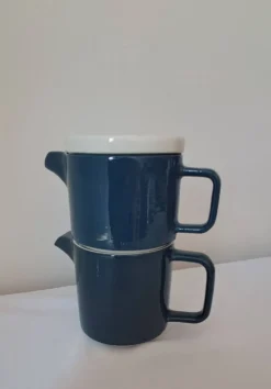 Théière et pot à lait, égoïste Sarreguemines, années 80