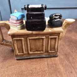 Théière fantaisie Bureau rétro téléphone & machine à écrire