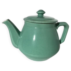 Théière grès bleu vert art déco