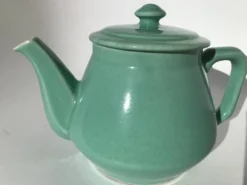 Théière grès bleu vert art déco