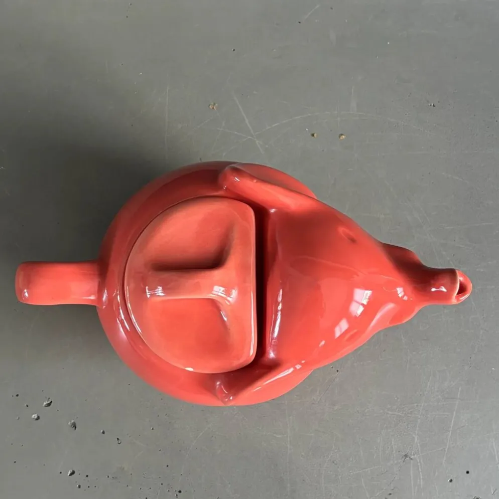Théière éléphant grand modèle couleur corail