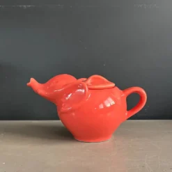 Théière éléphant grand modèle couleur corail