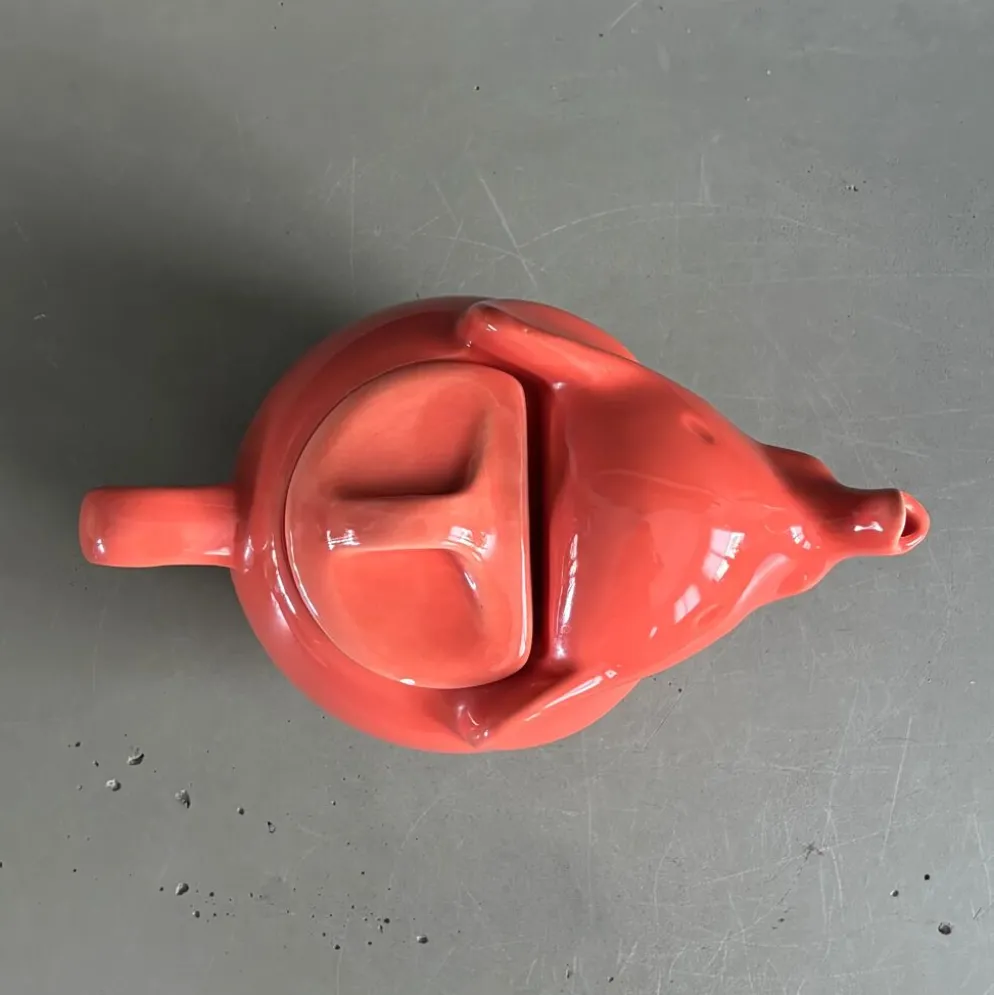 Théière éléphant grand modèle couleur corail