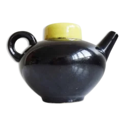 Théière noir et jaune années 1960