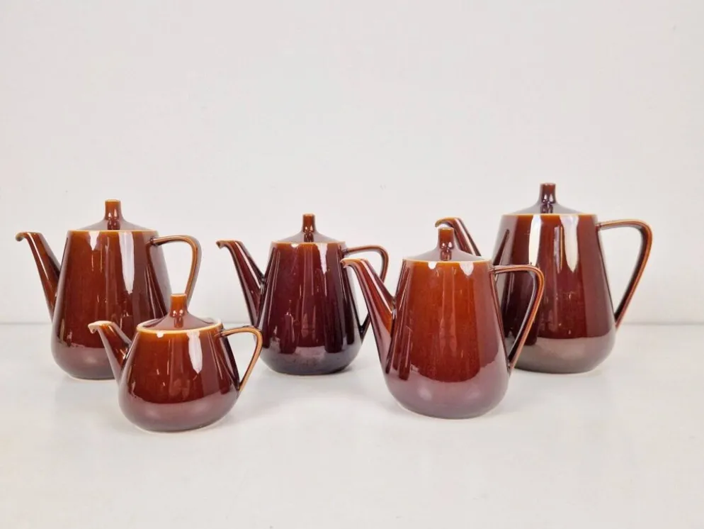 Théières en porcelaine de Villeroy & Boch, années 1960, ensemble de 5