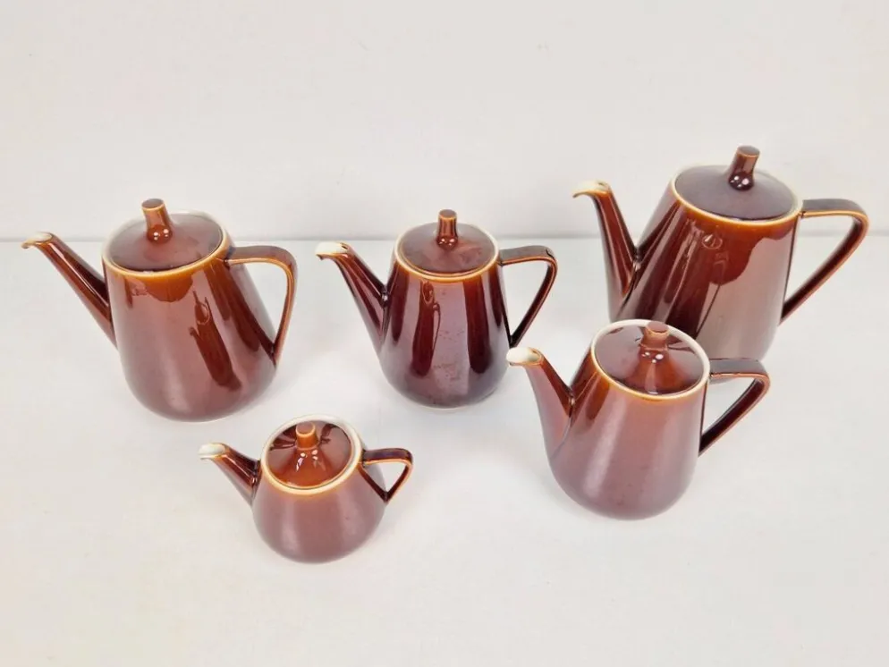 Théières en porcelaine de Villeroy & Boch, années 1960, ensemble de 5