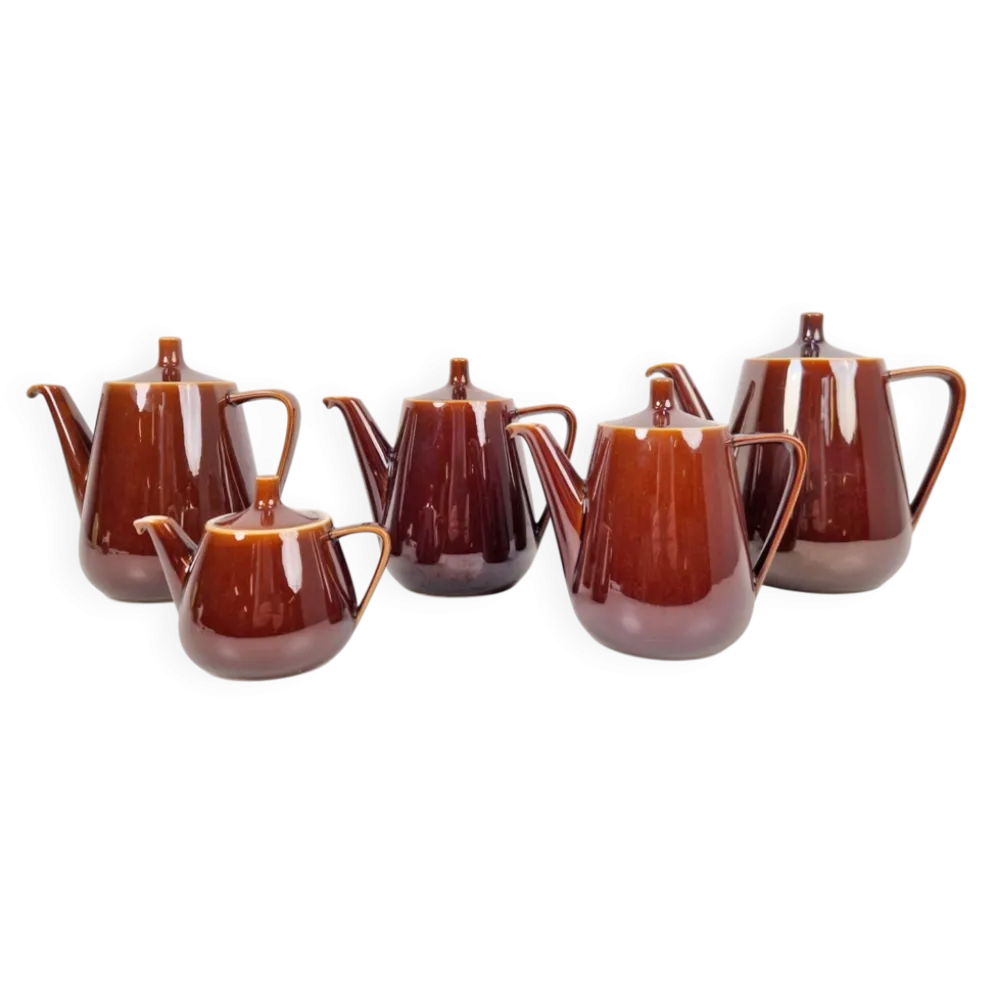 Théières en porcelaine de Villeroy & Boch, années 1960, ensemble de 5