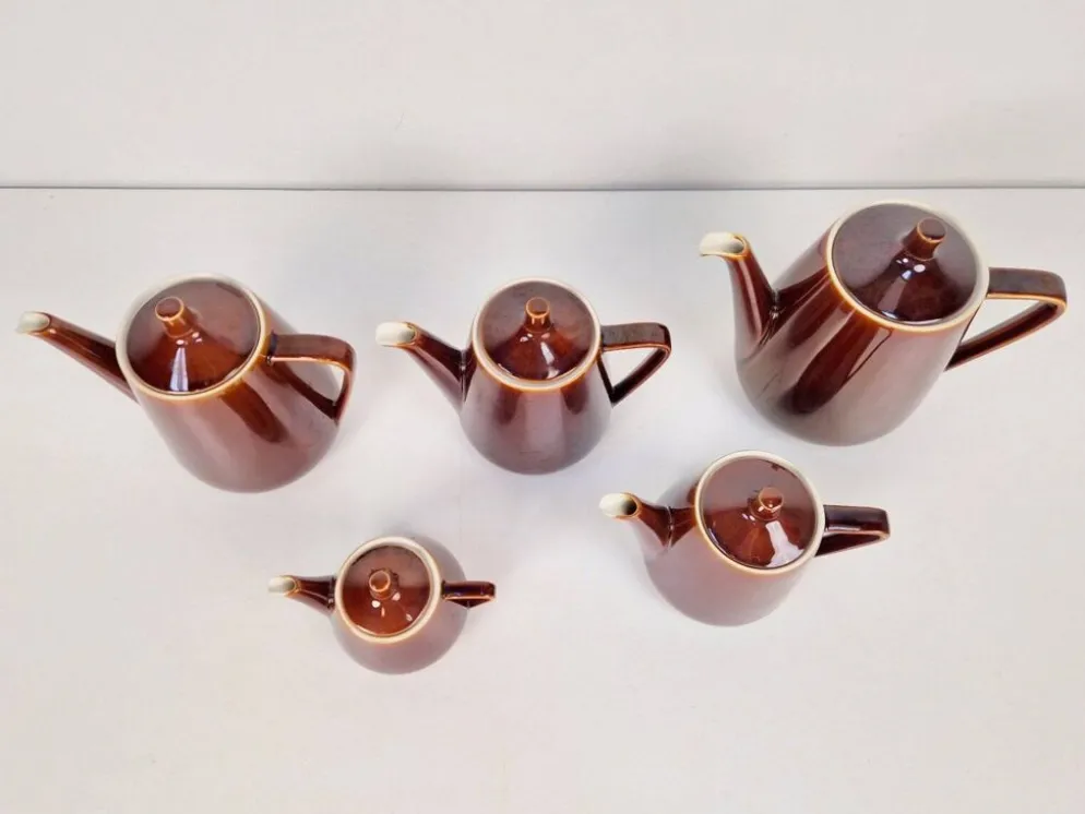 Théières en porcelaine de Villeroy & Boch, années 1960, ensemble de 5
