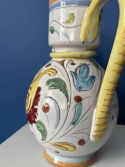 Théière vintage en céramique italienne peinte à la main