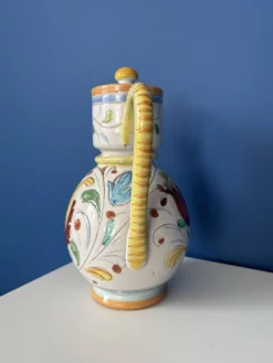 Théière vintage en céramique italienne peinte à la main