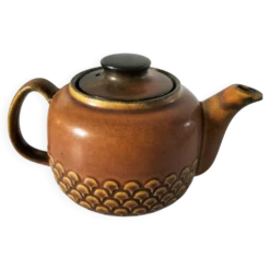Théière vintage KW Feuerfest – grès brun années 60–70