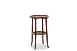 Thonet. Paire de guéridons à 2 plateaux en hêtre teinté. Années 1900.
