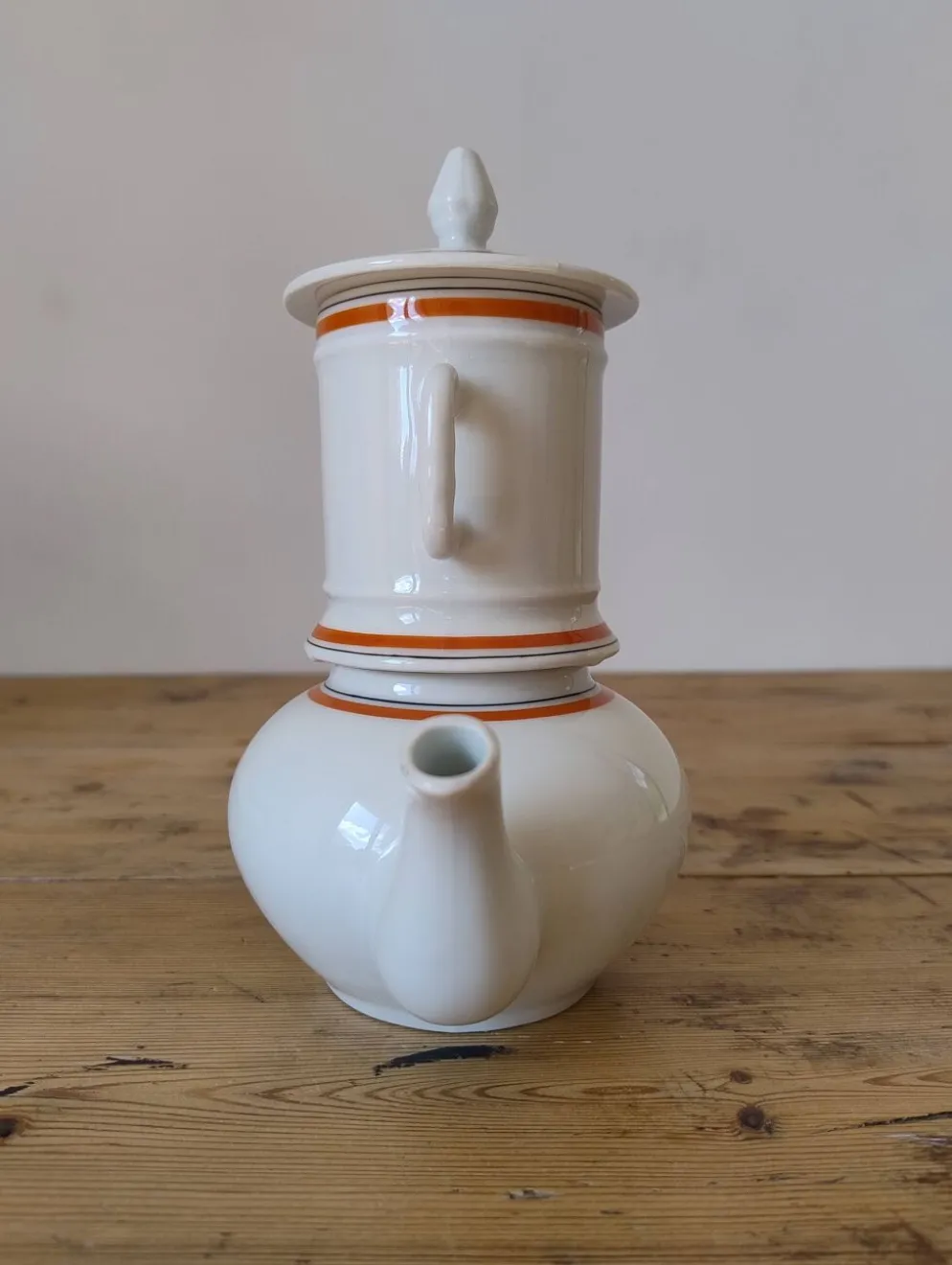 Tisanière cafetière vintage en porcelaine à feu de la Porcelaine d'Auteuil